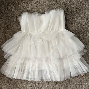 Altar'd State Strapless White Tulle Dress